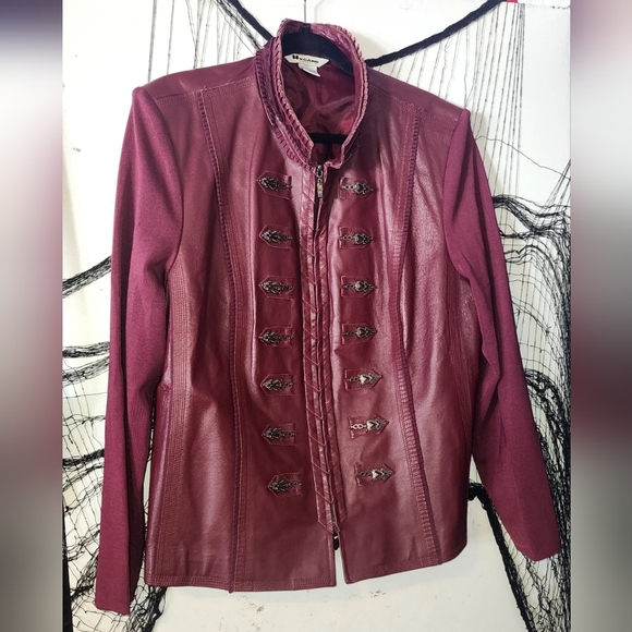 Nygard Collection Jackets & Blazers - ✨️Chic Burgundy Leather Blazer Jacket✨️